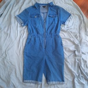 Short zip up coveralls/romper
